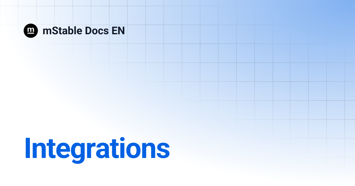 Integrations | mStable Docs EN
